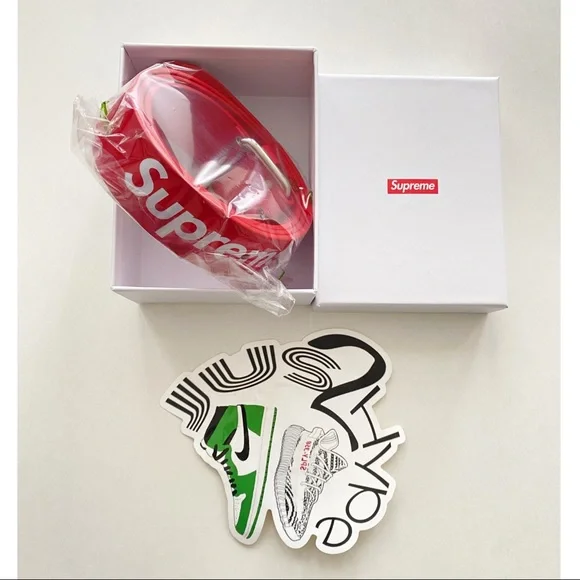 Supreme Repeat Supreme Red Belt Supreme Repeat Leather Belt “Red “